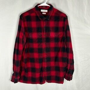 Urban Outfitters Red Black Buffalo Plaid Flannel Standard Fit Shirt -Size Large